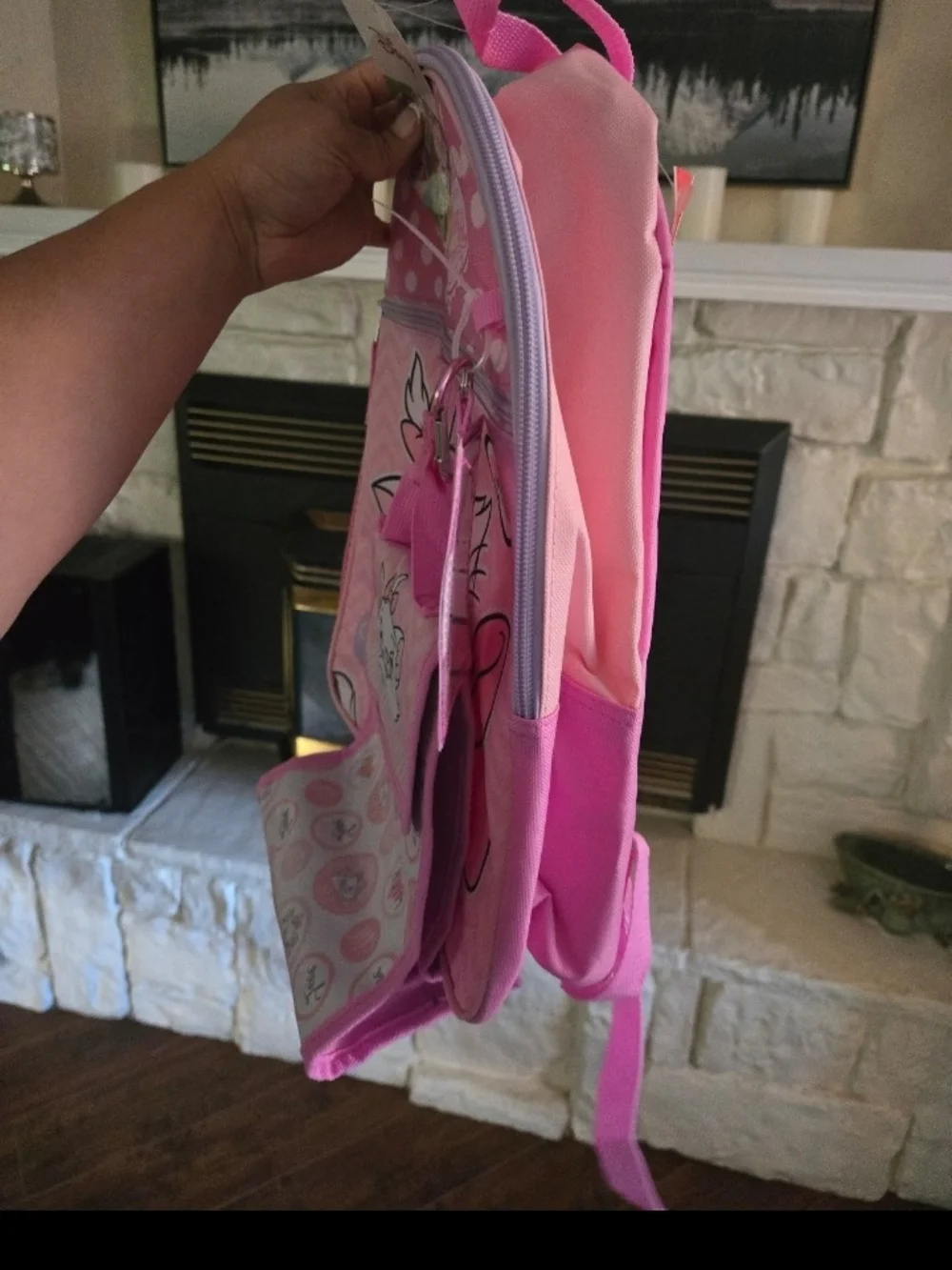 Disney Pink Marie Cat Backpack with Matching Pouch